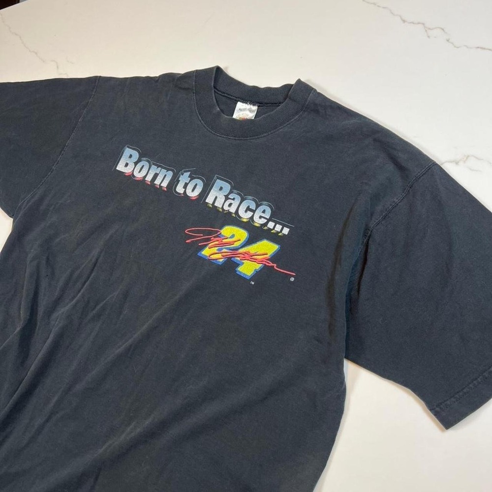 Fruit of the Loom Jeff Gordon Shirt Mens XL Black Vintage NASCAR 24 Born to Race